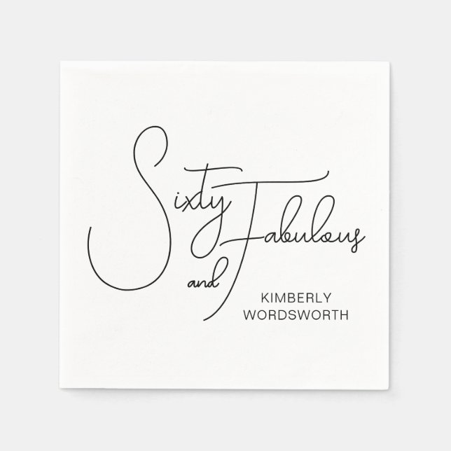 Serviette En Papier Modern Sixty and Fabulous 60th Birthday Party (Devant)