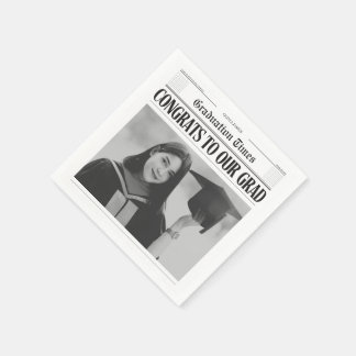 Serviette En Papier Modern unique funny photo newspaper graduation