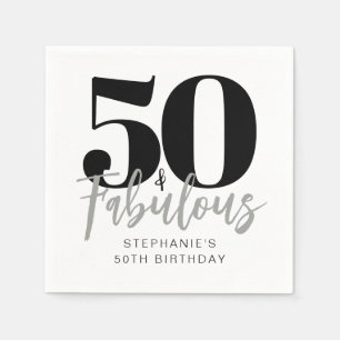 Serviette En Papier Moderne 50 ans et Incroyable Fête d'anniversaire 5
