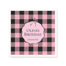 Moderne Anniversaire Gingham Rose Noir