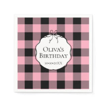 Moderne Anniversaire Gingham Rose Noir