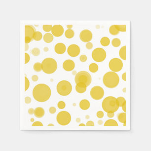 Serviette En Papier Moderne Bulles Jaunes et Blancs à Points de Repart