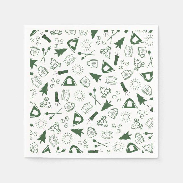 Serviette En Papier Moderne Camp Bachelorette Vert (Devant)