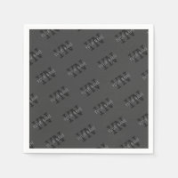 Moderne Carreaux Gris Foncé Monogrammé Nom/autre T