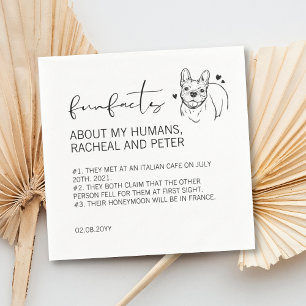 Serviette En Papier Moderne Chic Script Bulldog Fun Faits Mariage