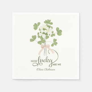 Serviette En Papier Moderne Chic Shamrock Lucky avec baby shower Bow