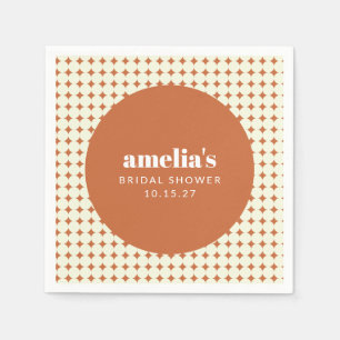 Serviette En Papier Moderne Chic Tomettes Points Personnalisé Mariage