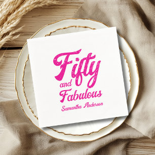 Serviette En Papier Moderne Cinquante ans et Incroyable Fête d'anniver