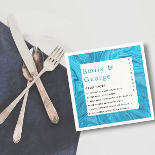 Serviette En Papier Moderne Design tendance Bleu Vagues Abstrait Maria