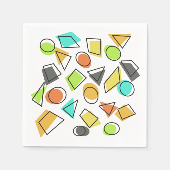 Serviette En Papier Moderne du milieu du siècle (Devant)