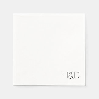 Serviette En Papier Moderne Élégant Monogramme Mariage Simple