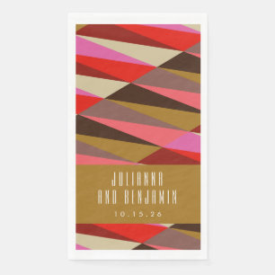 Serviette En Papier Moderne Élégante Art Déco Géométrique Mariage Sur