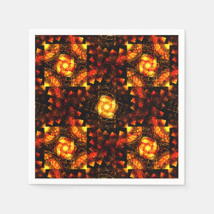 Serviette En Papier Moderne élégante bohème dorée motif d'art abstrait
