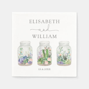 Serviette En Papier Moderne Fiesta Succulent Terrarium Mariage Faveurs