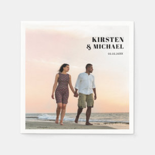 Serviette En Papier Moderne Foto Hochzeitskarte Einladung