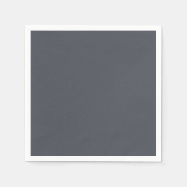 Serviette En Papier Moderne Gris de Charbon Couleur uni (Devant)