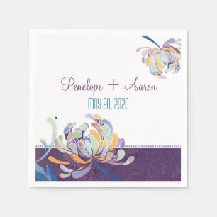Serviette En Papier Moderne Mariage floral unique