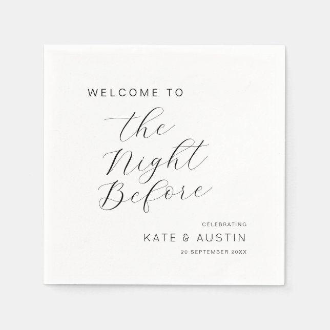 Serviette En Papier Moderne Minimal la nuit d'avant (Devant)