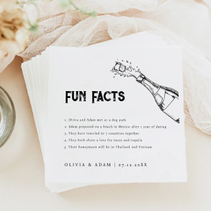 Serviette En Papier Moderne minimaliste Champagne Fun Facts Mariage