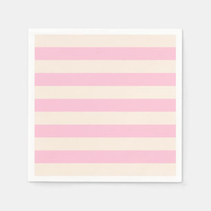 Serviette En Papier Moderne Minimaliste Rayé Rose Pastel