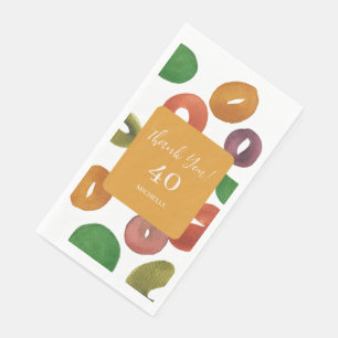Serviette En Papier Moderne Motif Coloré Artistique D'automne Annivers