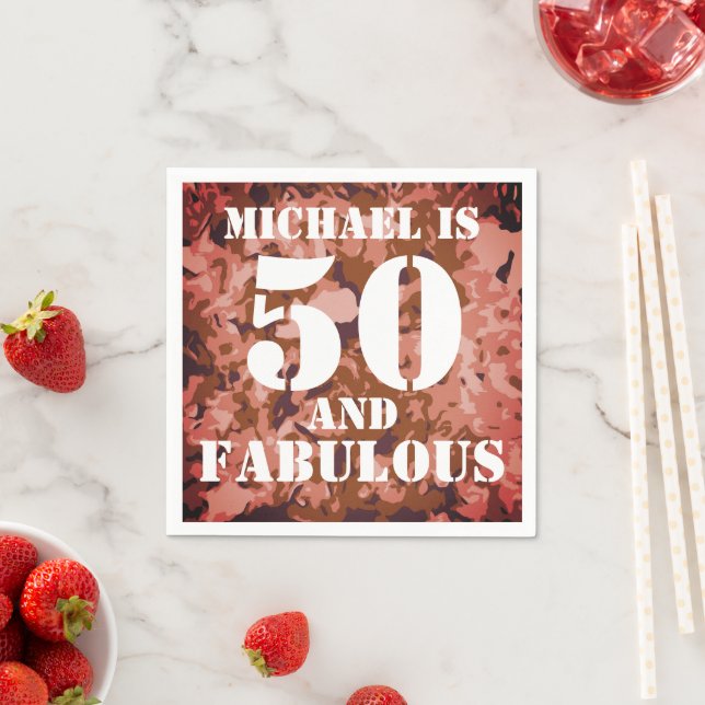 Serviette En Papier Moderne Personnalisable 50 et fabuleux (En situation)