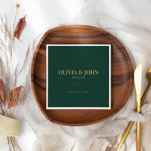 Serviette En Papier Moderne Personnalisé Avec Nom Mariage Réception