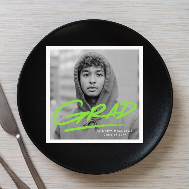 Serviette En Papier Moderne purée de chaux Grad Lime Green Photo Gradu (Créateur téléchargé)