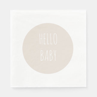 Serviette En Papier Moderne simple "Bonjour bébé" Cercle neutre