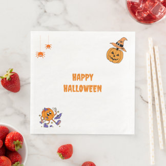 Serviette En Papier Moderne simple Citrouille d'Halloween