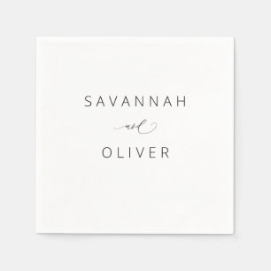 Serviette En Papier Moderne Simple Noir & Blanc