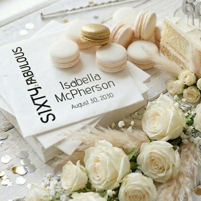 Serviette En Papier Moderne Soixante et Merveilleuse Fête d'Anniversai (Créateur téléchargé)