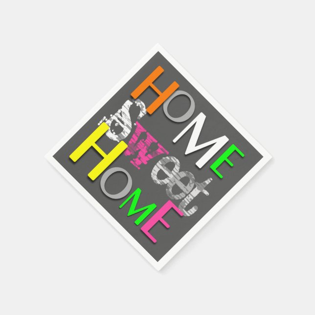 Serviette En Papier Moderne tendance Colorful Home Sweet Home (Coin)