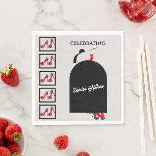 Serviette En Papier Modeuse Cool Chaussures Rouges Noires Anniversaire