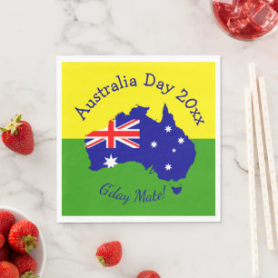 Serviette En Papier Modifier l'année de texte Fête de l'Australie