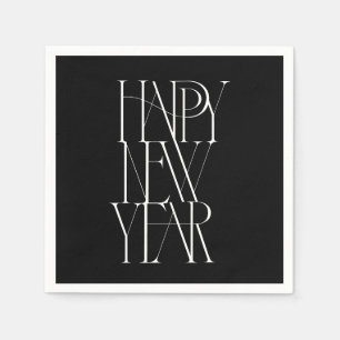 Serviette En Papier Modules modernes et typographiques Nappy New Year 