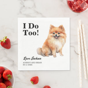 Serviette En Papier Moi Aussi ! Chien de Poméranie animal mariage