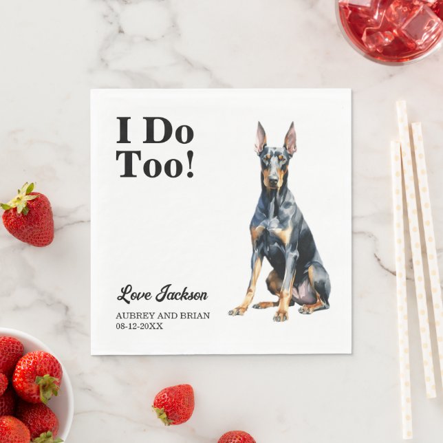 Serviette En Papier Moi Aussi ! Doberman Pinscher Chien Mariage animal (En situation)