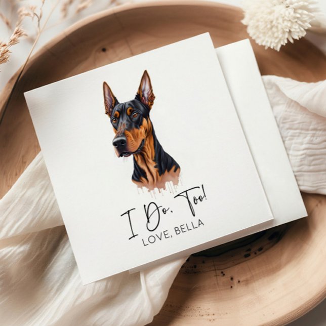Serviette En Papier Moi Aussi ! Dobermann Mariage de chien (Créateur téléchargé)