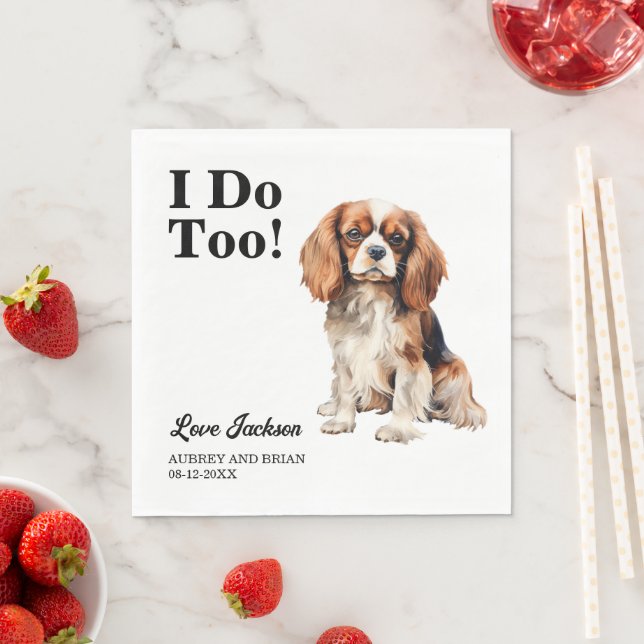 Serviette En Papier Moi aussi ! Mariage Cavalier King Charles Spaniel (En situation)