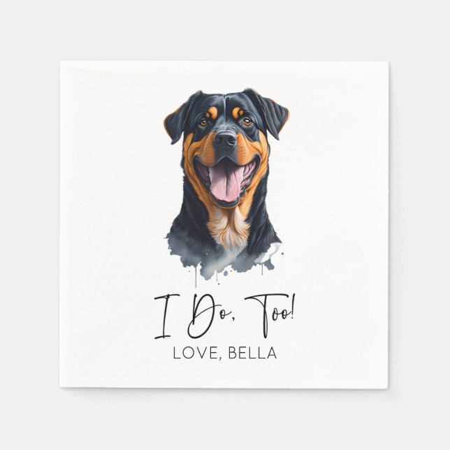 Serviette En Papier Moi Aussi ! Mariage de chien Rottweiler (Devant)