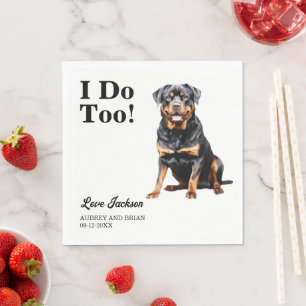 Serviette En Papier Moi aussi ! mariage de chien Rottweiler animal de