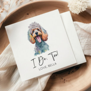 Serviette En Papier Moi Aussi ! Poodle chien Mariage animal de compagn