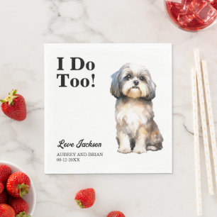 Serviette En Papier Moi aussi ! Serviettes de mariage pour chien Shih