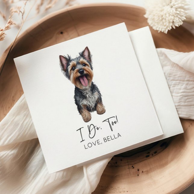Serviette En Papier Moi Aussi ! Yorkshire Terrier Yorkie Chien Mariage (Créateur téléchargé)
