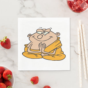 Serviette En Papier Moine Zen drôle homme méditant