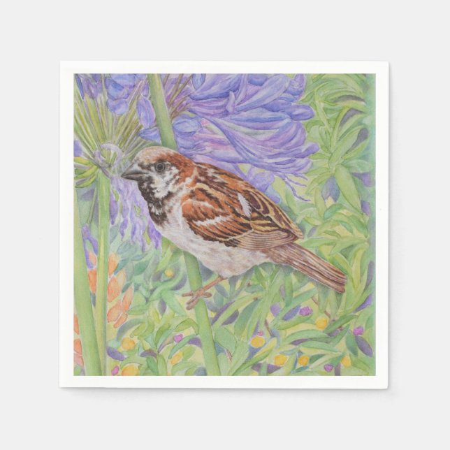 Serviette En Papier Moineau domestique (Devant)