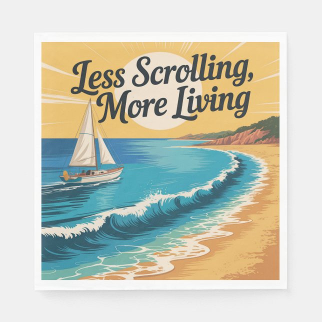 Serviette En Papier Moins de défilement, Plus de vie (Devant)