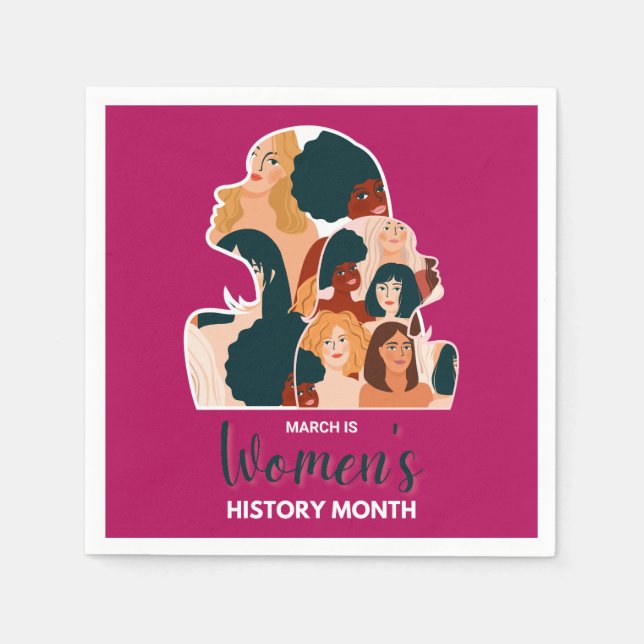 Serviette En Papier Mois de l'histoire des femmes 2026 (Devant)