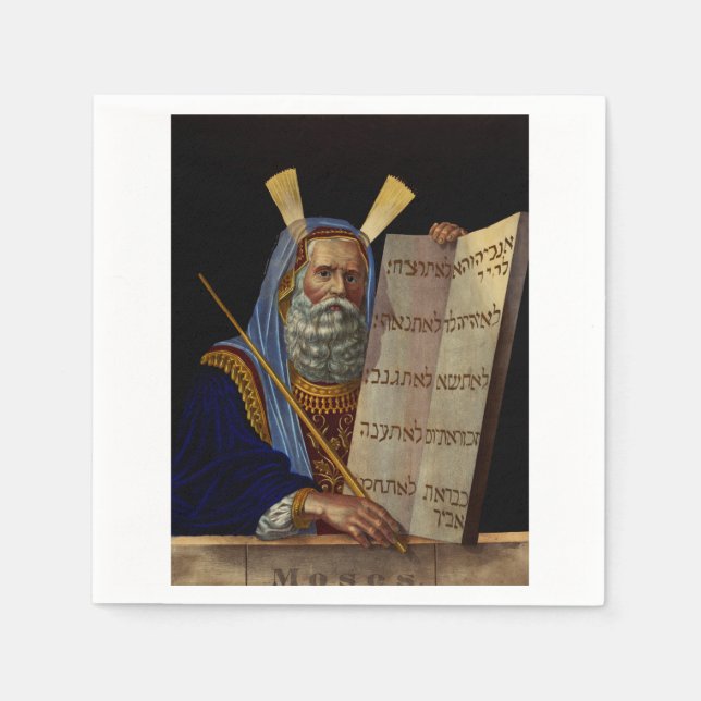 Serviette En Papier Moïse et les Tables de la Loi Art (Devant)
